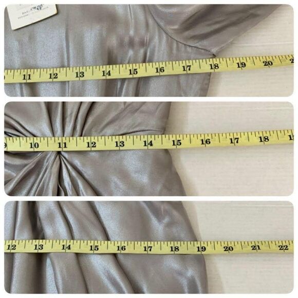 Bardot Shimmer Draped Mini Dress Size 8 Medium in Silver  39696DB - Picture 10 of 11